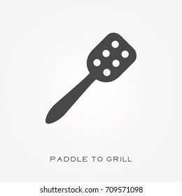 Silhouette icon paddle to grill
