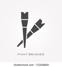 Silhouette icon paint brushes