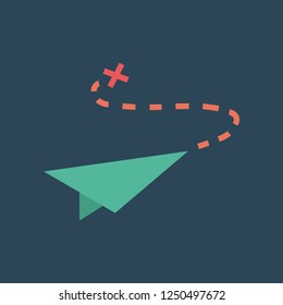 Silhouette icon paper airplane