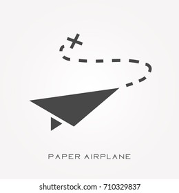 Silhouette icon paper airplane