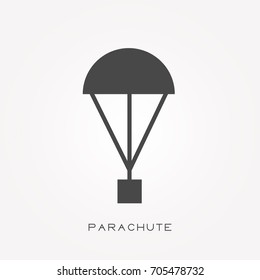 Silhouette icon parachute