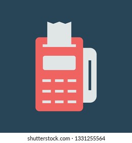 Silhouette icon payment terminal with chip