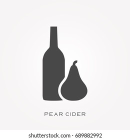 Silhouette icon pear cider