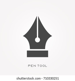 Silhouette icon pen tool