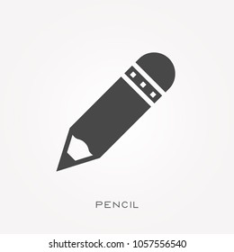Silhouette icon pencil