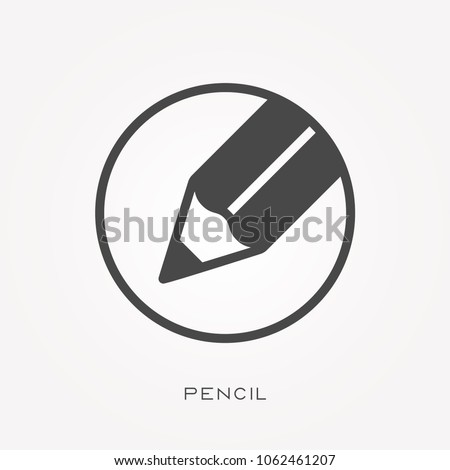 Silhouette icon pencil