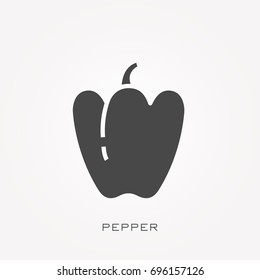 Silhouette icon pepper