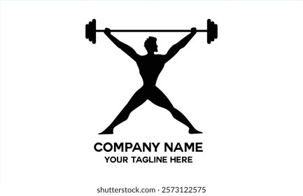 silhouette icon of a person lifting weights