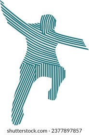 silhouette icon of a person with line art
