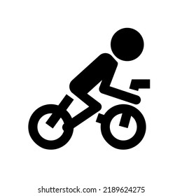 Silhouette icon of a person pedaling a bicycle. Cycling. Vector.