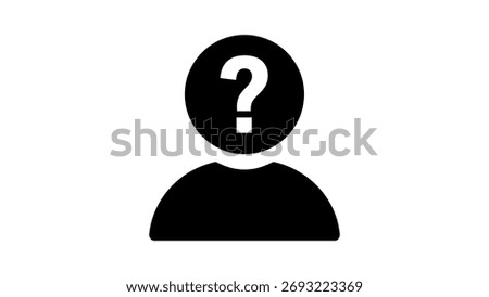 Silhouette icon of a person with a question mark unknown