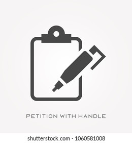 Silhouette Icon Petition With Handle