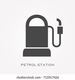 Silhouette icon petrol station