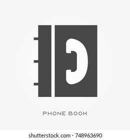 Silhouette icon phone book