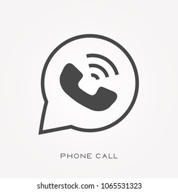 Silhouette icon phone call