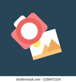 Silhouette icon photo and camera