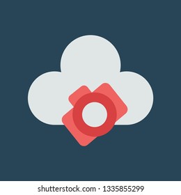 Silhouette icon photos on cloud