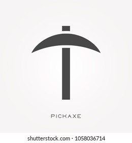 Silhouette icon pickaxe