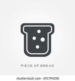Silhouette icon piece of bread