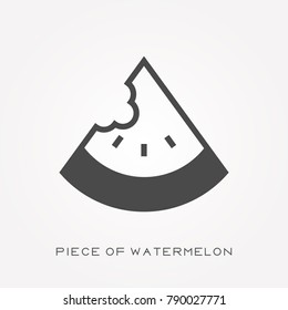 Silhouette icon piece of watermelon
