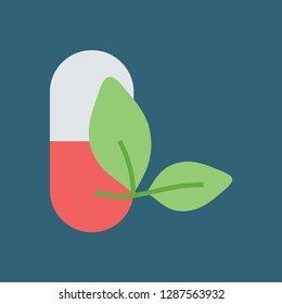 Silhouette icon pill herbal