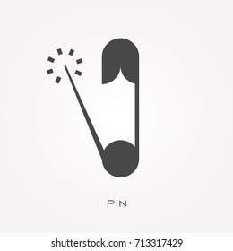 Silhouette icon pin
