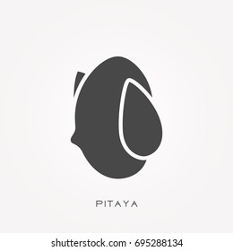 Silhouette icon pitaya