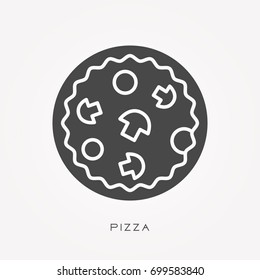 Silhouette icon pizza