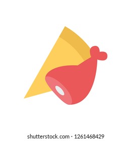 Silhouette icon pizza with beef