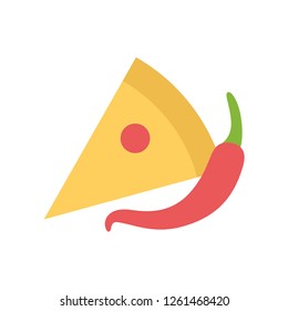 Silhouette icon pizza with pepper