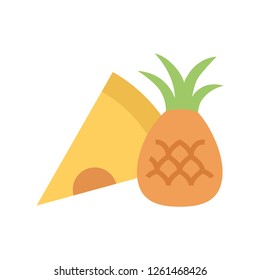 Silhouette icon pizza with pineapple