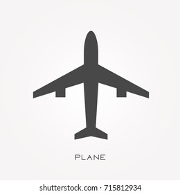 Silhouette icon plane