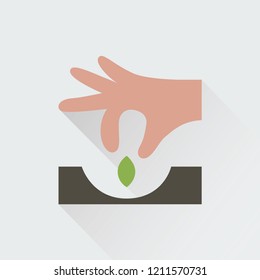 Silhouette icon planting of seeds