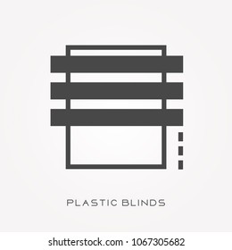 Silhouette icon plastic blinds