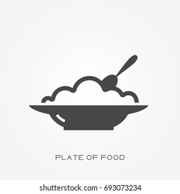 Silhouette Icon Plate Of Food