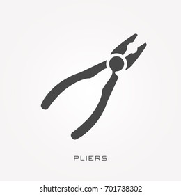 Silhouette icon pliers