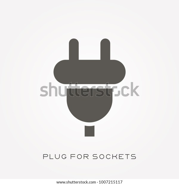 Silhouette Icon Plug Sockets Stock Vector Royalty Free 1007215117