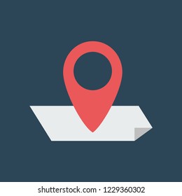 Silhouette icon point on map