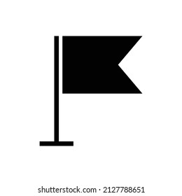 Silhouette icon of a pole and flag. Editable vector.