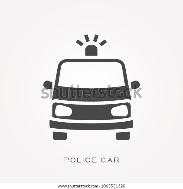 Silhouette icon police\
car