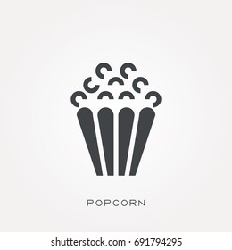 Silhouette icon popcorn