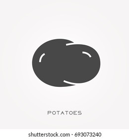 Silhouette icon potatoes