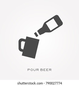 Silhouette icon pour beer
