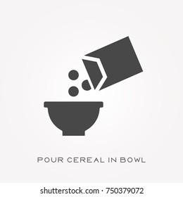 Silhouette Icon Pour Cereal In Bowl