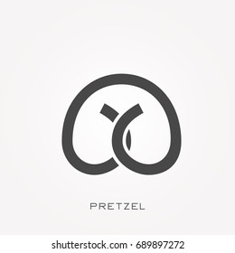 Silhouette icon pretzel