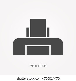 Silhouette icon printer