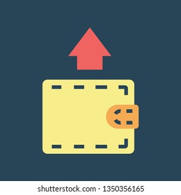 Silhouette icon pull money of wallet