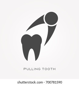 Silhouette icon pulling tooth