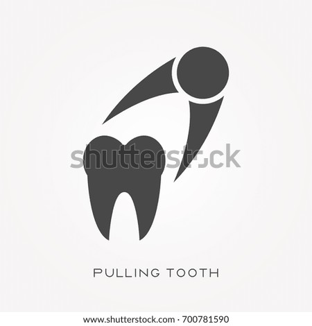 Silhouette icon pulling tooth
