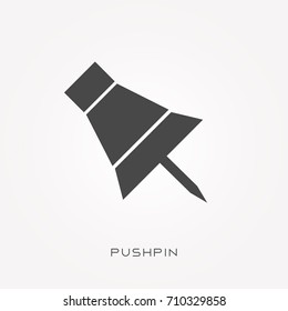Silhouette icon pushpin